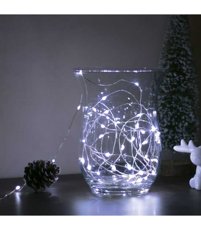 Sir de lumini LED Festiv 5m 50LED alb rece 3x AA