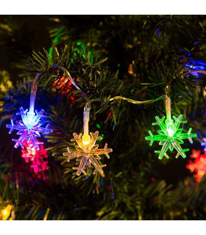 Sir lumini 20 LED Fulgi de zapada multicolor pe baterii 2m PHENOM LIGHTING TECHNOLOGY