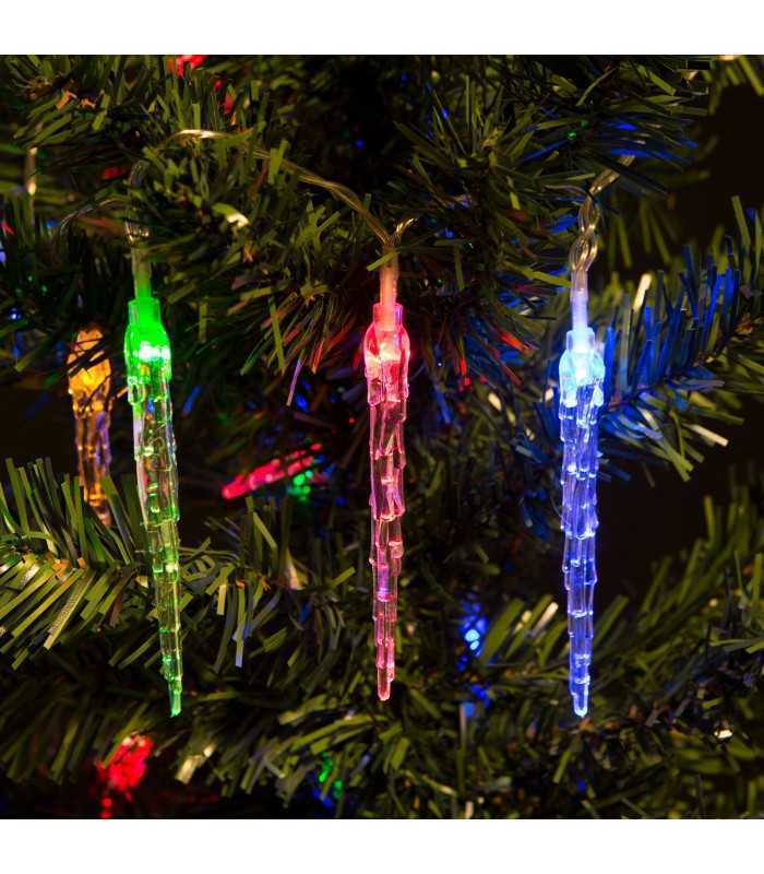 Sir lumini 20 LED Turturi de gheata multicolor pe baterii 2m PHENOM LIGHTING TECHNOLOGY