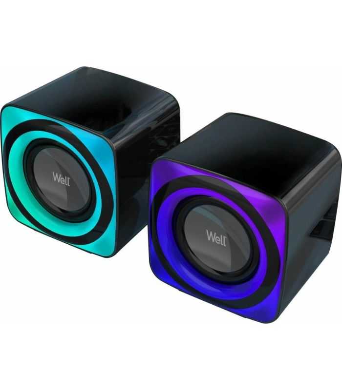 Sistem de boxe Well 2.0 BRW01 USB 18W lumina RGB Bluetooth SPKR-MM2.0-BRW01-WL