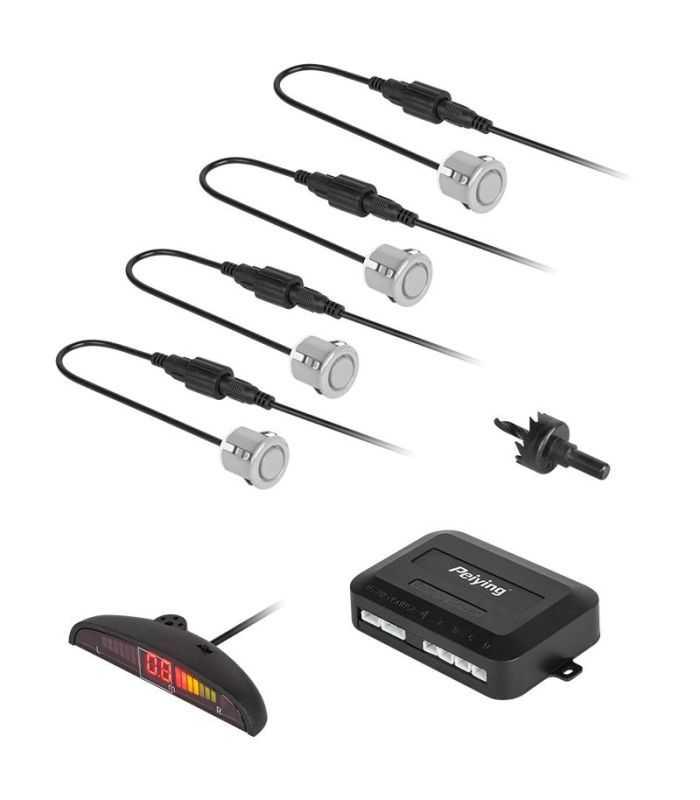 Sistem parcare display LED 4 senzori argintii Peiying