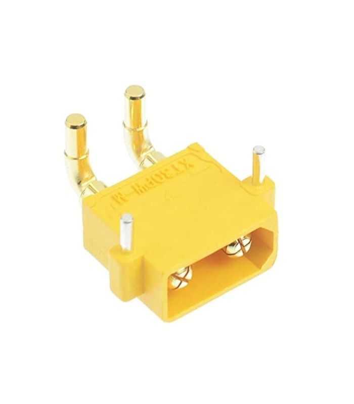Soclu alimentare DC XT30 tata 2 pin pentru PCB THT galbena AMASS XT30PW-M