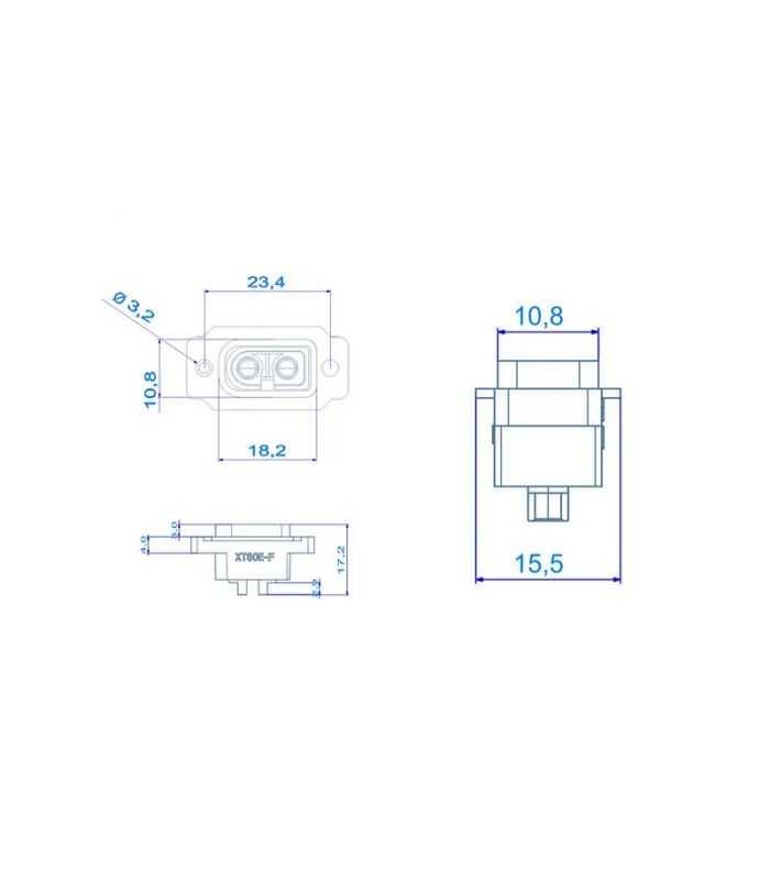 Soclu Alimentare Dc Xt60 Mama 2pini Lipire Montare Pe Panou 30a 500v Galbena Amass Xt60e F