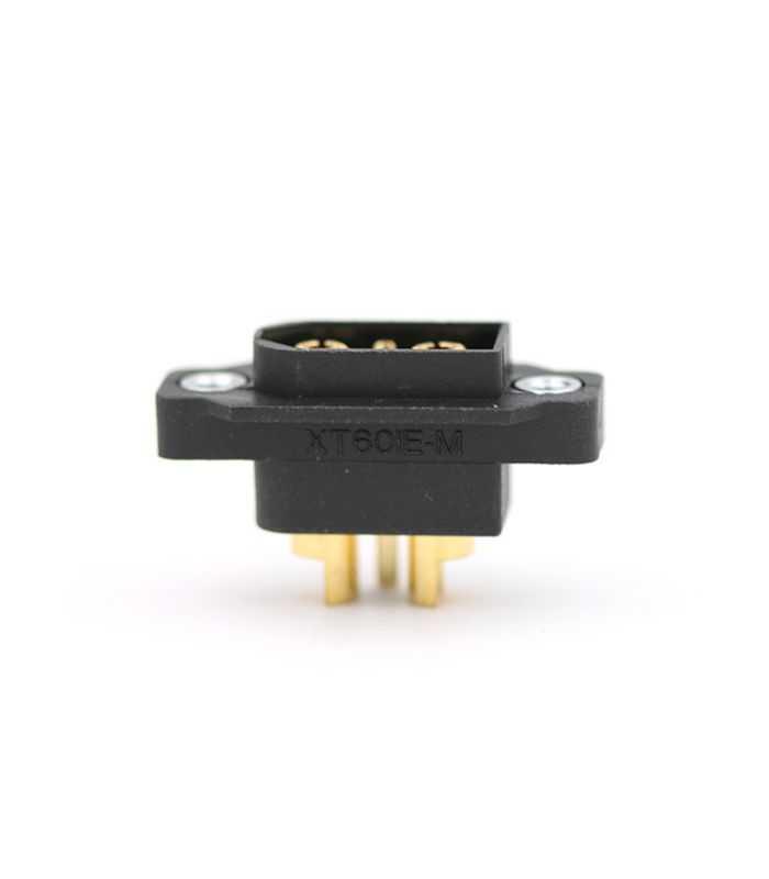 Soclu alimentare DC XT60 tata 3 pin (2+1) lipire neagra 600V AMASS XT60IE-M