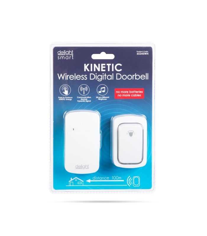 Sonerie alba fara fir si fara baterie 100m Kinetic delight