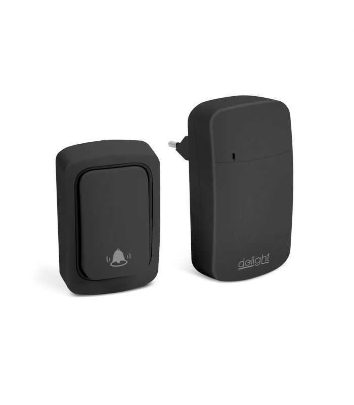 Sonerie fara fir fara baterii Kinetic 100m IP54 negru delight 55345BK