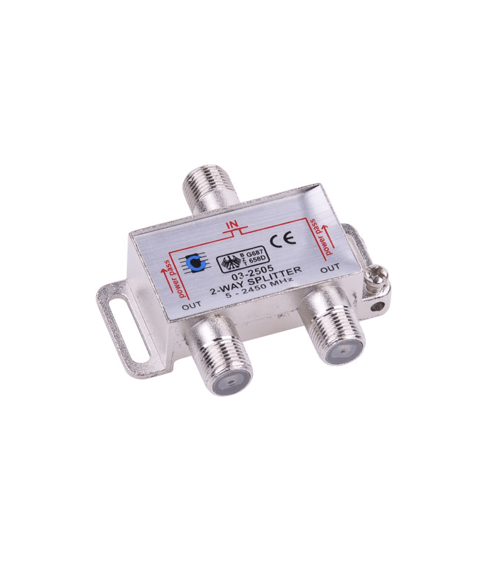 Spliter 2 cai power pass 5-2450Mhz Cabletech ZLA0635