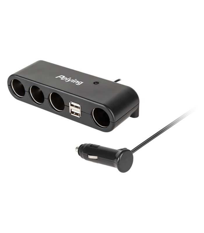 Splitter 12V-24V bricheta auto x4 60W CU USB 2A si cablu PEIYING PY-CHR0011