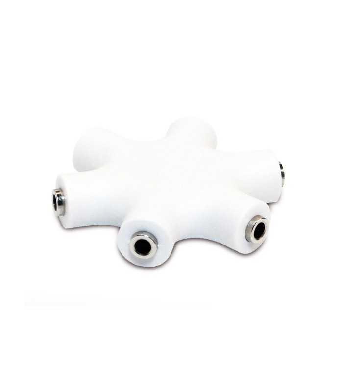 splitter adaptor jack 35 mm mama x6 stereo cu cablu 02m alb logilink ca1088 2