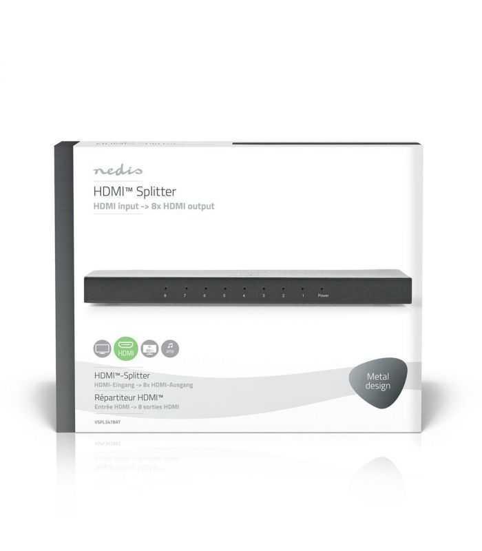 Splitter HDMI 4K 60Hz 8-porturi 1x intrare HDMI - 8x iesiri HDMI Nedis