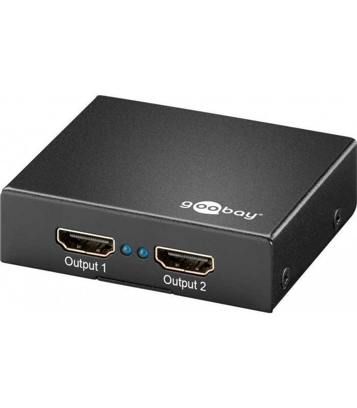 Splitter HDMI activ 1 intrare - 2 iesiri 4K GOOBAY Splitter HDMI activ 1 intrare - 2 iesiri 4K GOOBAY