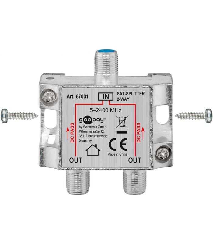 Splitter Sat 2 Iesiri Pentru Dispozitive Prin Satelit 5 2400mhz Goobay 67001