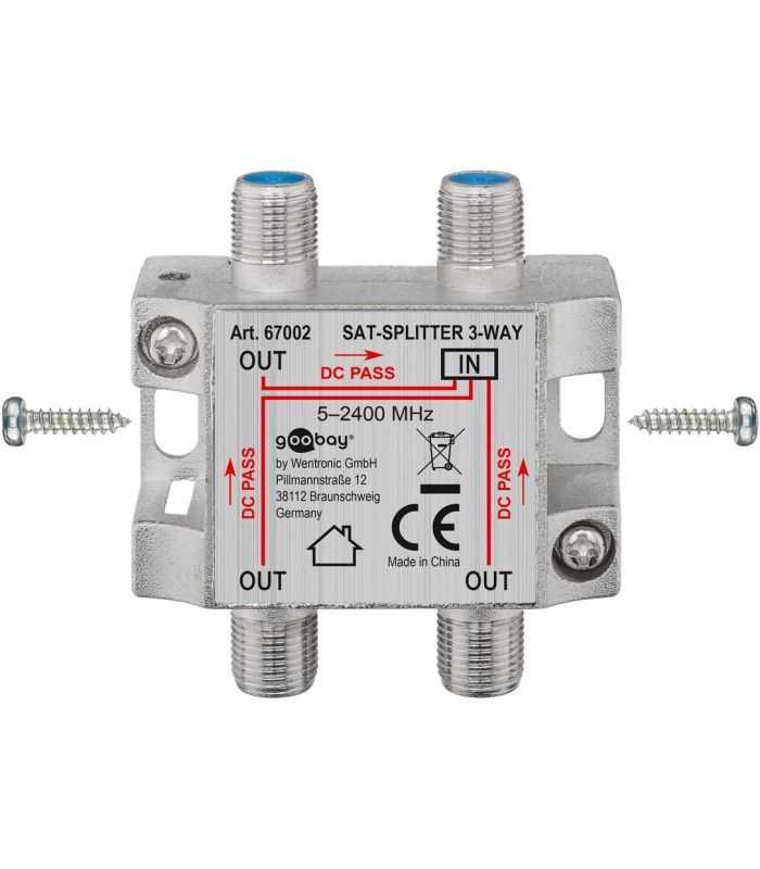 Splitter Sat 3 Iesiri Pentru Dispozitive Prin Satelit 5 2400mhz Goobay 67002