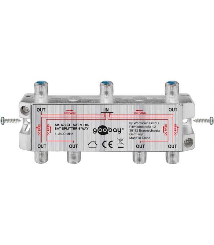 Splitter Sat 6 Iesiri Pentru Dispozitive Prin Satelit 5 2400mhz Goobay 67004