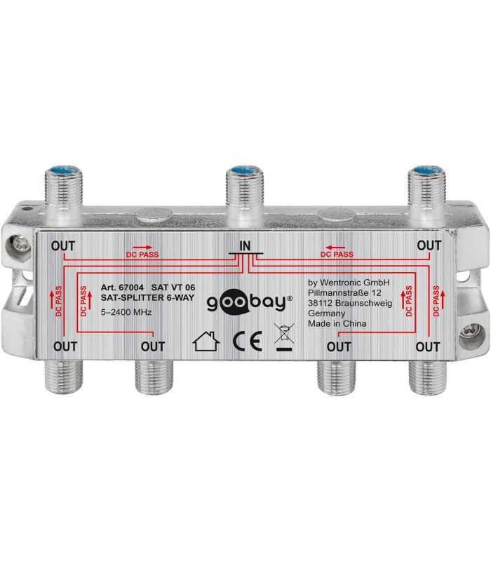 Splitter SAT 6 iesiri pentru dispozitive prin satelit 5-2400MHz Goobay 67004