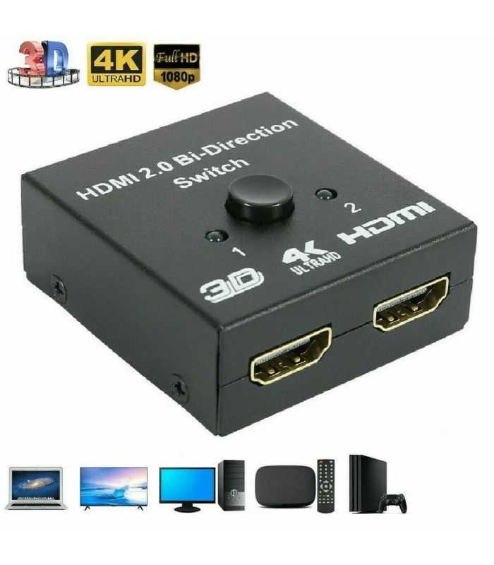 Splitter/switch adaptor HDMI bidirectional 1x 2HDMI sau 2x 1HDMI
