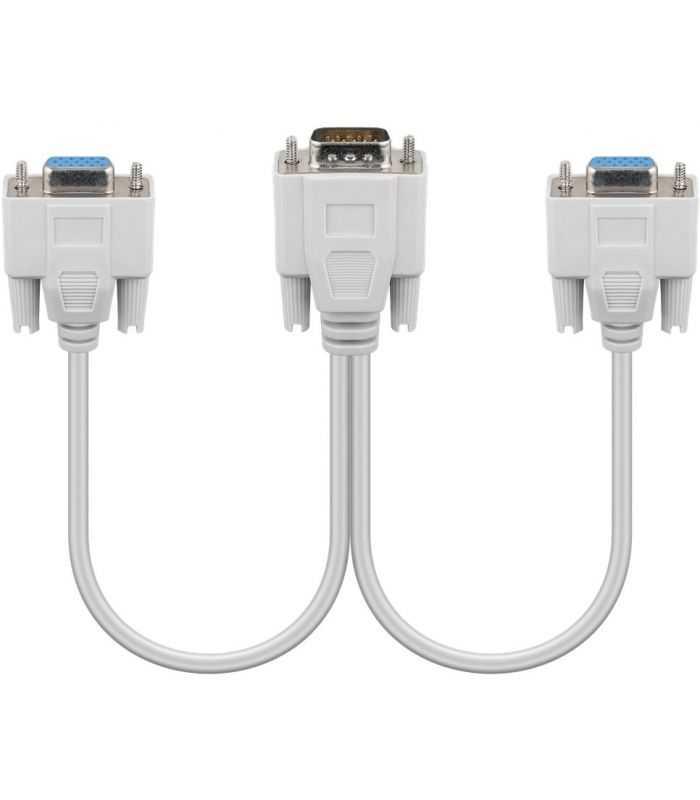 splitter vga 15 pini tata la 2x vga mama 15 pini crem 2