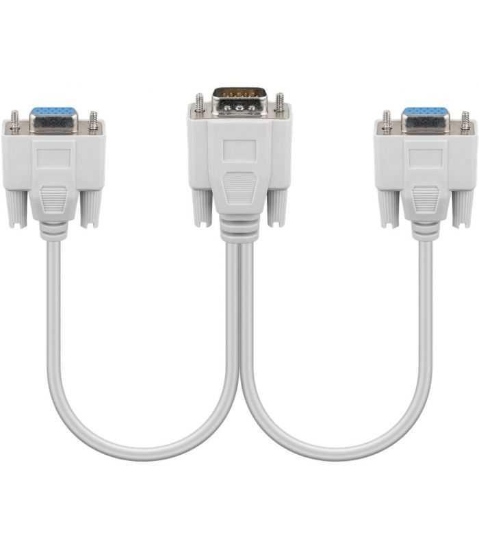 splitter vga 15pini tata la 2x vga mama 15pini crem goobay 1