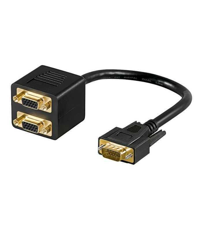 Splitter VGA - 2x VGA mama aurit dubla ecranare