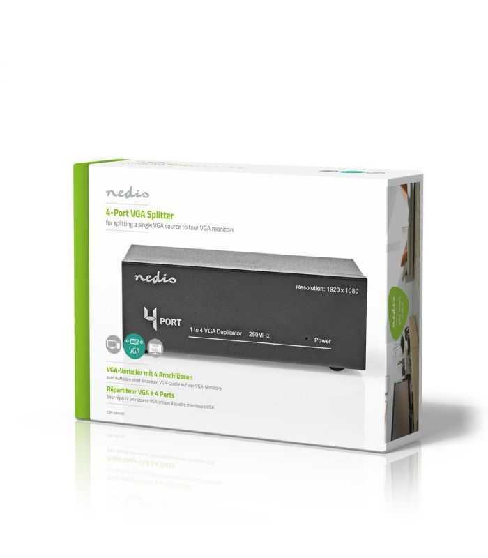 splitter vga 4 porturi negru nedis 6