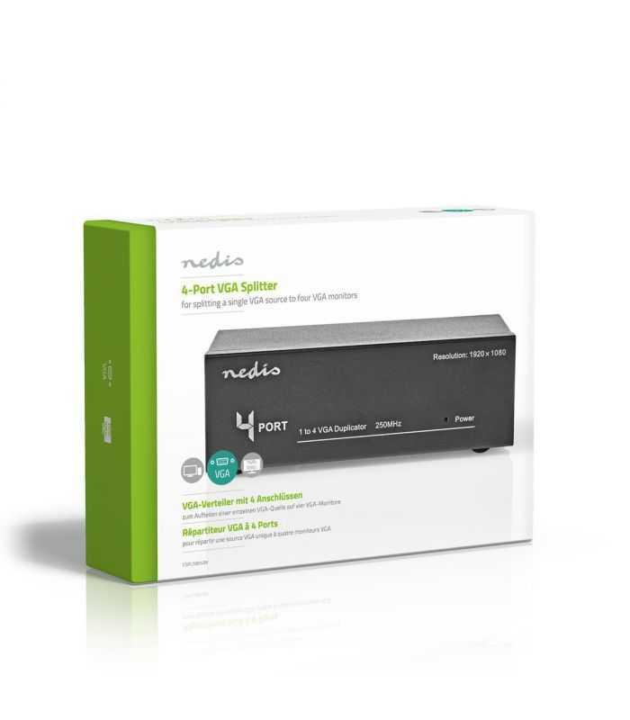 splitter vga 4 porturi negru nedis 7