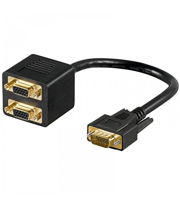 Splitter VGA la 2x VGA mama aurit Goobay