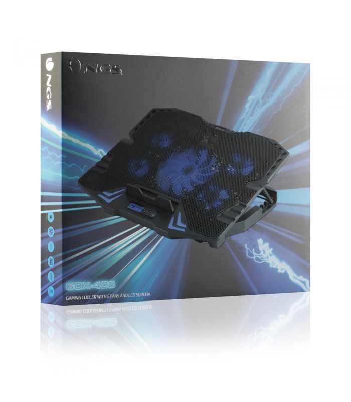stand cu sistem de racire pentru notebook gaming 5 ventilatoare si ecran lcd ngs 5