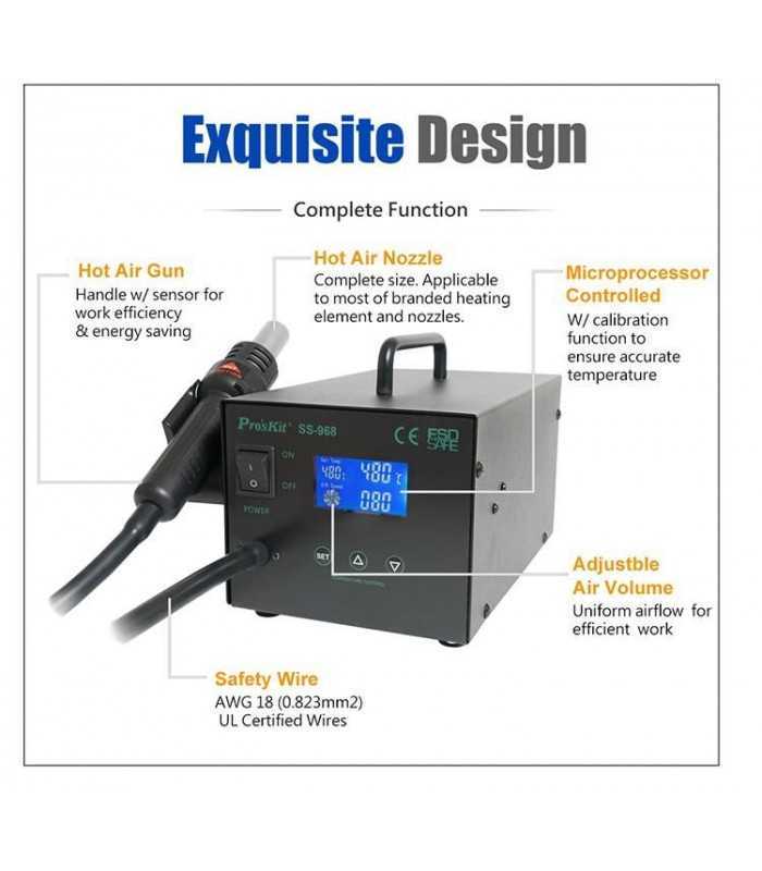 statie de lipit cu aer cald si afisaj lcd proskit 2