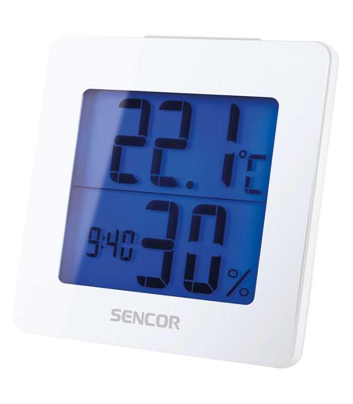 Statie Meteo Afisaj Lcd Temperatura Si Umiditate Ceas Cu Alarma Calendar Alb Sencor Sws 1500 W