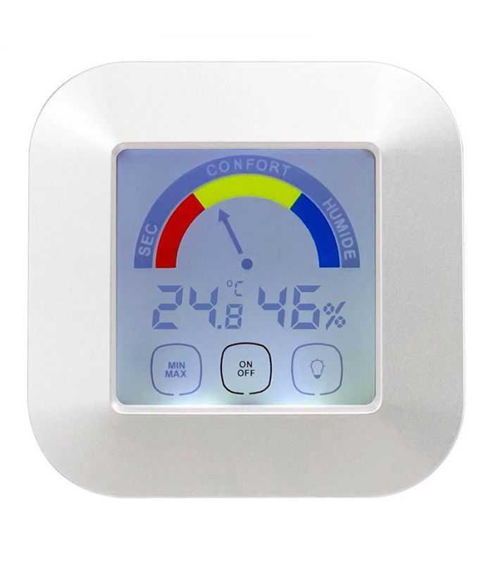 Statie meteo cu afisaj LCD Digital temperatura umiditate 87×87×20 mm 2× AAA OMEGA OWS20