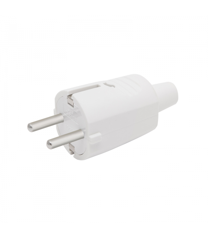 Stecher 250V 50hz 16A schuko tata alb