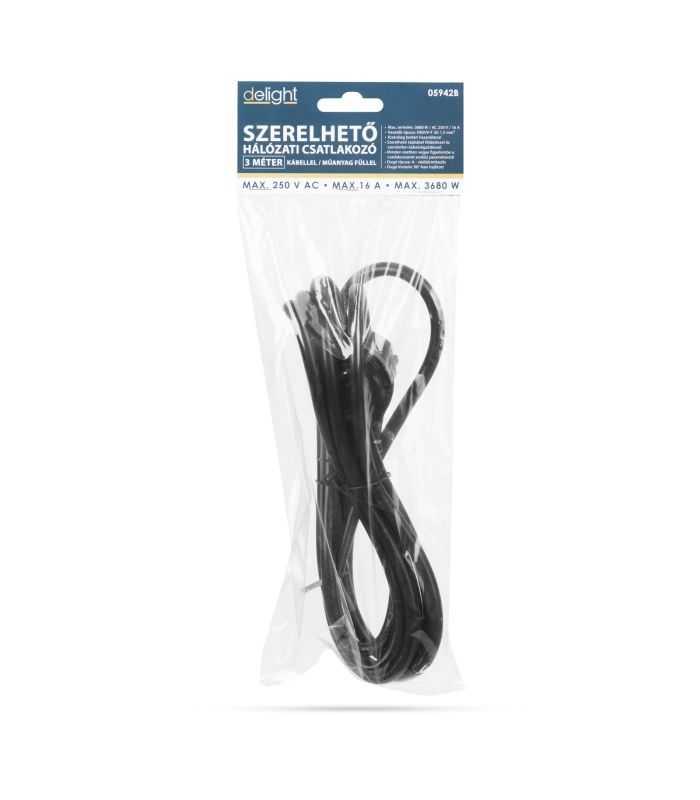 Stecher Cu Clema Si Cablu De 3m 3x15mm2 Cu Fire Libere Negru Delight