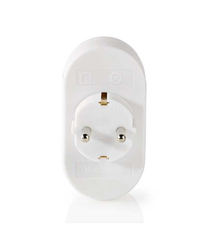 stecher dublu 2x schuko 16a 3500w protectie contacte alb nedis 2