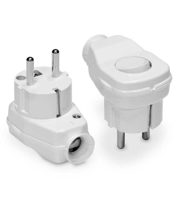 Stecher Shuko Iesire Laterala Alb Cu Intrerupator Wt 16u Lk We Plastrol