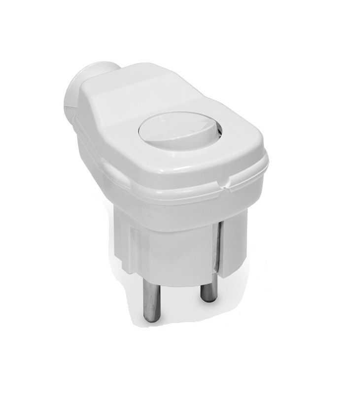 Stecher Shuko iesire laterala alb cu intrerupator WT-16U/LK/WE Plastrol