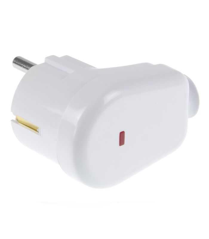 Stecher Shuko iesire laterala alb cu martor LED WT-16U/S/WE Plastrol