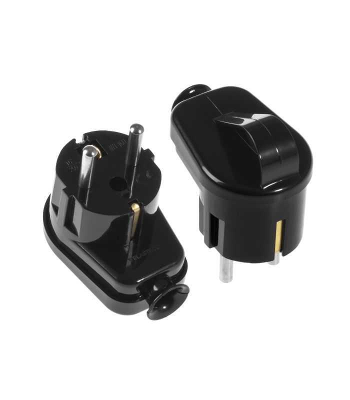 Stecher Shuko Iesire Laterala Negru Cu Inel Prindere Wt 16u Z Bk Plastrol