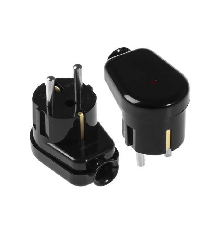 Stecher Shuko Iesire Laterala Negru Cu Martor Led Wt 16u S Bk Plastrol