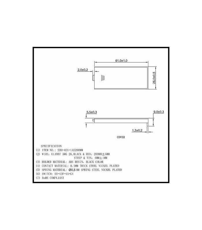 Suport 2x Aaa Cu Cabluri 150mm Cu Comutator Comf Sbh 421 1as