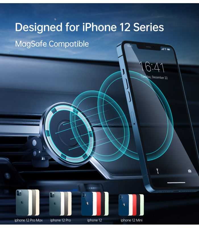 suport auto magnetic choetech at003 pentru seria iphone 12 prindere la ventilatie 2