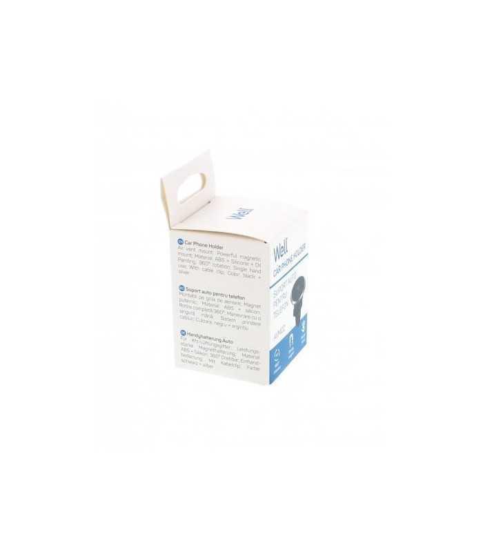 suport auto magnetic pentru telefon cu prindere la ventilatie well 3
