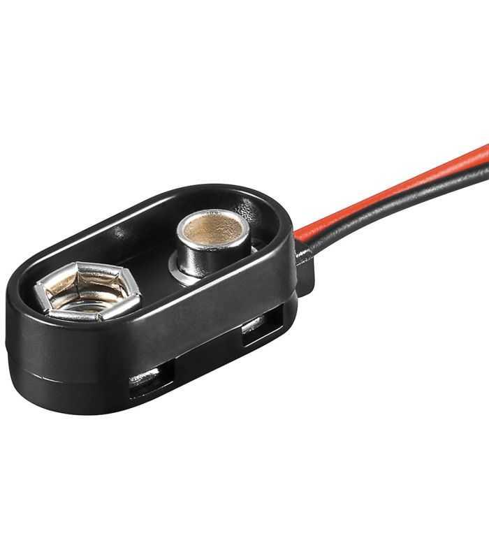 Suport baterie 1x 9V rezistenta la apa cu fire hidrofuge pentru lipire negru 11996 Goobay