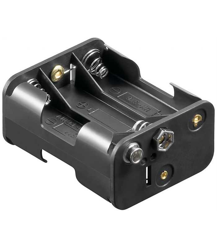 Suport baterie 6x AA R6 cu conector 9V negru 11467 Goobay