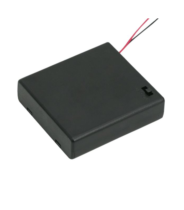 Suport baterii 4x AA cu capac intrerupator si fire