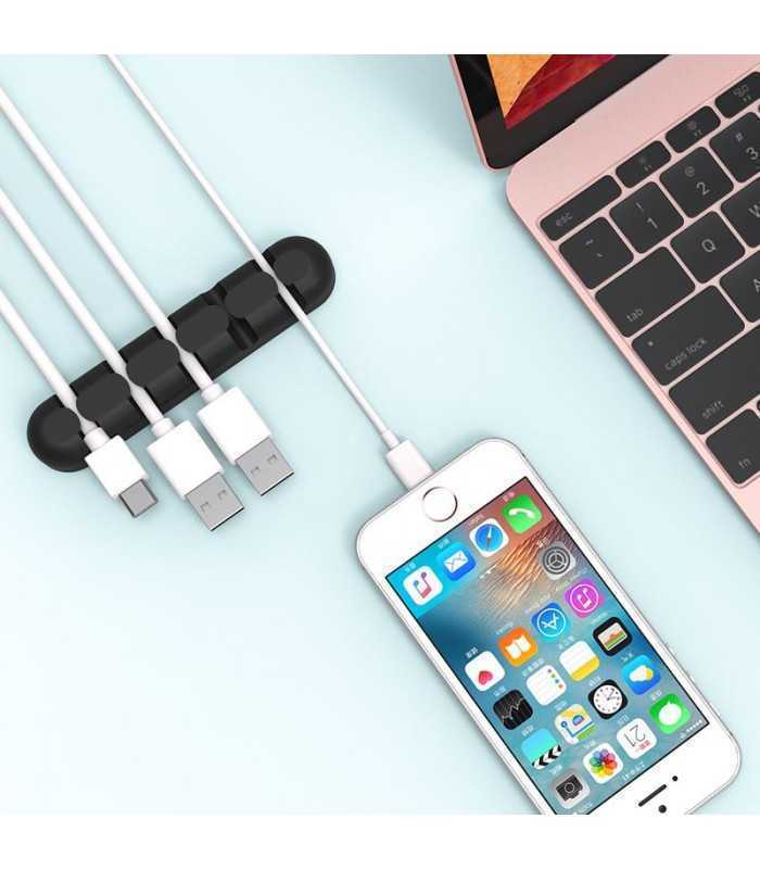 suport cabluri 5 locasuri orico cbs5 negru 96x20x12mm 2