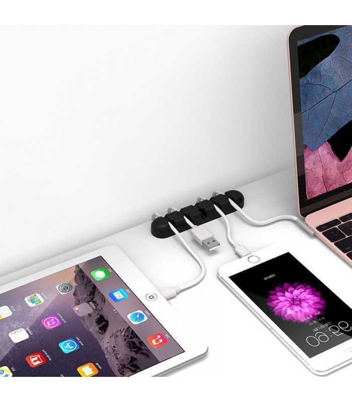 suport cabluri 5 locasuri orico cbs5 negru 96x20x12mm 3