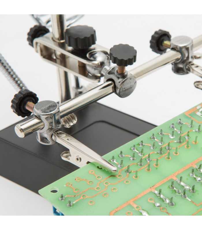 suport ci cu lupa 9 3cm iluminata 5x led 15lm si cleme crocodil fahrenheit 2