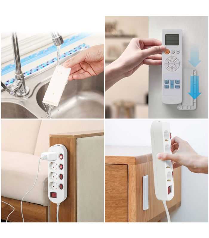 Suport De Perete Autoadeziv Detasabil Pentru Fixare Prelungitoare Routere Telecomenzi Aparate De Uz Casnic 100x45 Mm Delight 111