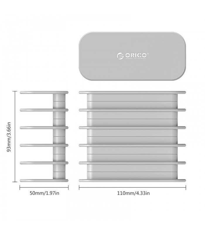 suport incarcare 5 locasuri orico dk205 argintiu 110x93x50 mm 2