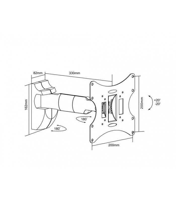 suport lcd 43 107cm 30kg 1 brat negru goobay 1